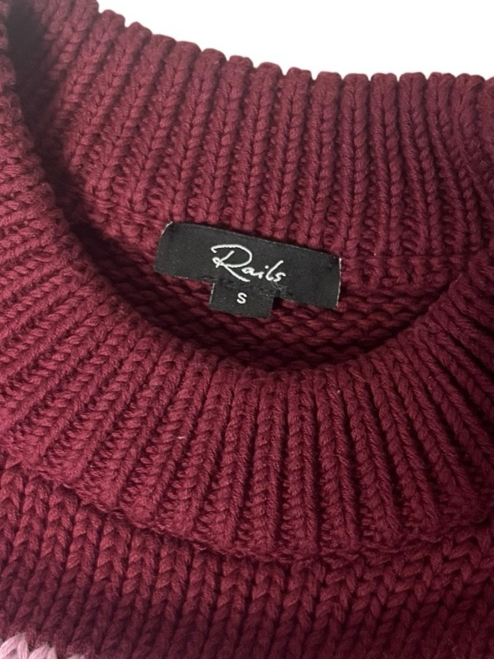 RAILS Alise Sweater Top Mulberry Stripe Cotton Crew Neck Womens Size Small - Picture 6 of 9